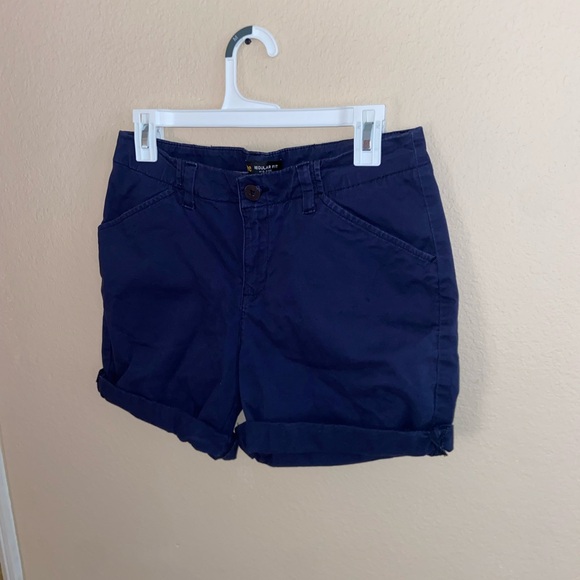 Regular fit mid rise riders blue biker fold shorts cute golf style y2k bottoms - Picture 8 of 10